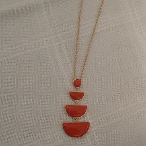Liz Claiborne 36 - 39" Orange & Gold Necklace